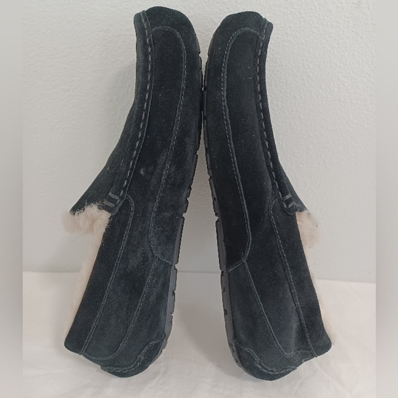 Ugg Slippers Loafers Moc Black Suede Leather Men's Size 11 - Picture 7 of 12